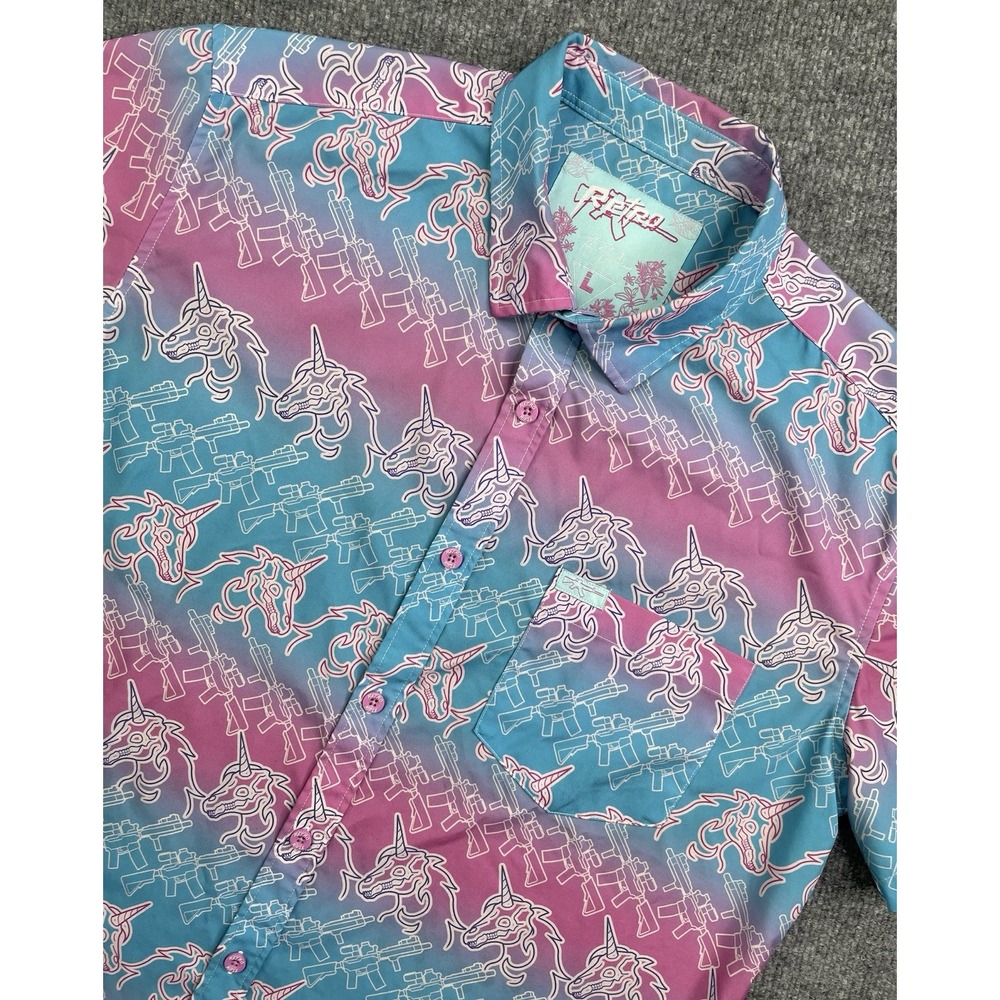 Retro Rifle Shirt Men's L The Dream Polo Button down